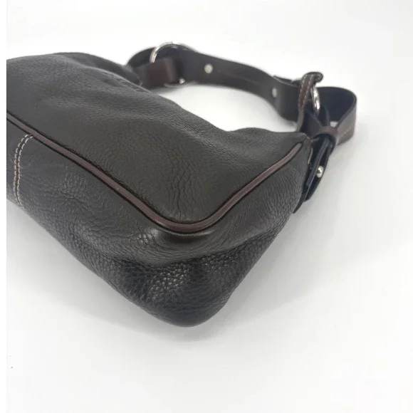 Dooney & Bourke Dark Brown Pebbled Leather Shoulder Bag Purse - Picture 5 of 9